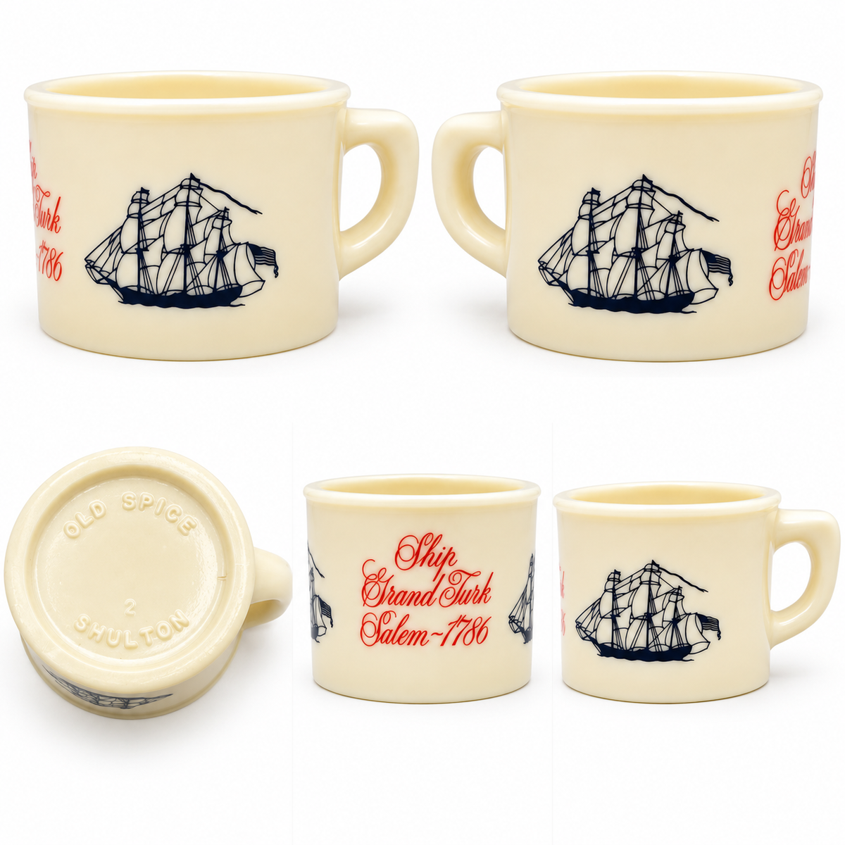 Vintage Shulton Milk Glass Old Spice Shaving Mug