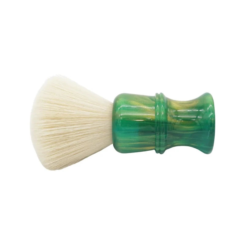 AP Shave Co. - 26mm Cashmere Fan - Synthetic Shaving Brush - Golden Emerald Green Handle