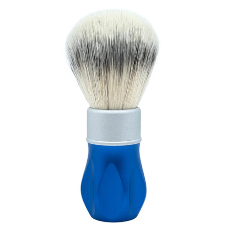 Alpha Shaving Works - Outlaw 26mm Synthetic Knot Shaving Brush - Blue & Silver