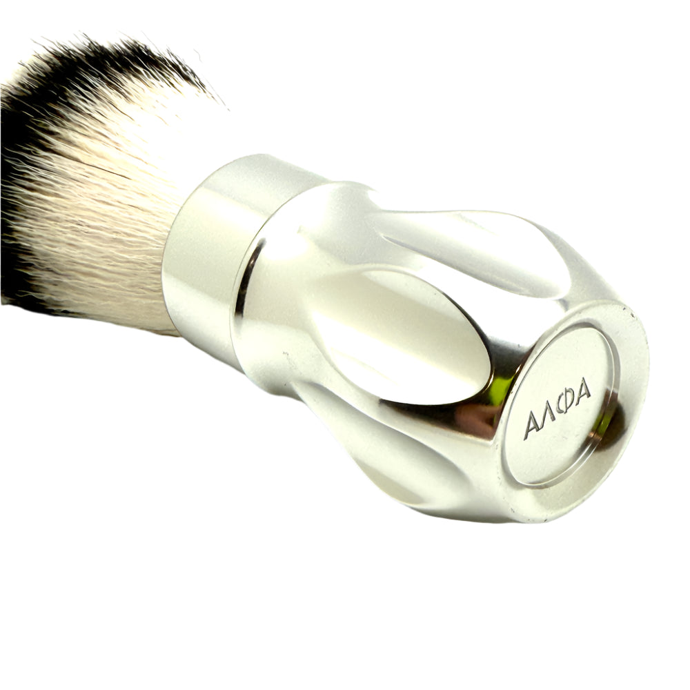 Alpha Shaving Works - Outlaw 26mm Synthetic Knot Shaving Brush - Silver