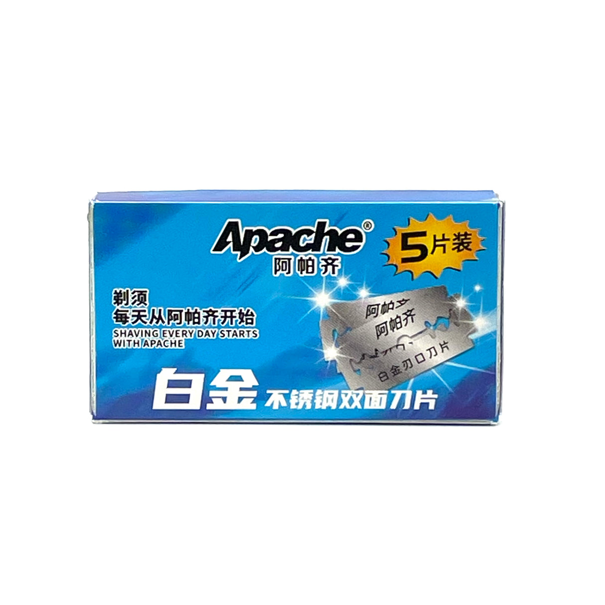 Apache - Super Platinum Coated Double Edge Razor Blades - Pack of 5 Blades
