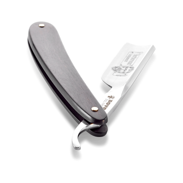 Dovo - Barbarossa Carbon Steel 5/8 Straight Razor - Black Ebony Wood Handle - Spanish Point