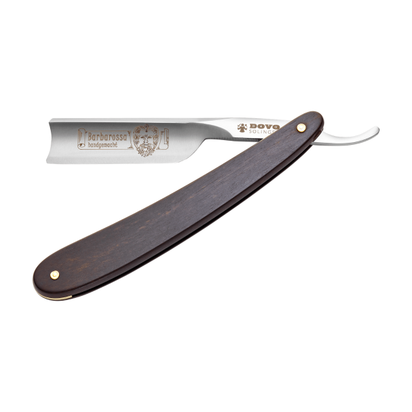 Dovo - Barbarossa Carbon Steel 5/8 Straight Razor - Black Ebony Wood Handle - Spanish Point
