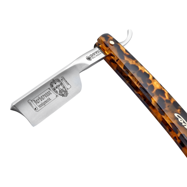 Dovo - Barbarossa Carbon Steel 5/8 Straight Razor - Faux Tortoise Shell Handle - Spanish Point
