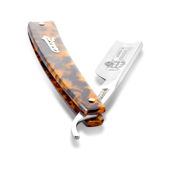 Dovo - Barbarossa Carbon Steel 5/8 Straight Razor - Faux Tortoise Shell Handle - Spanish Point