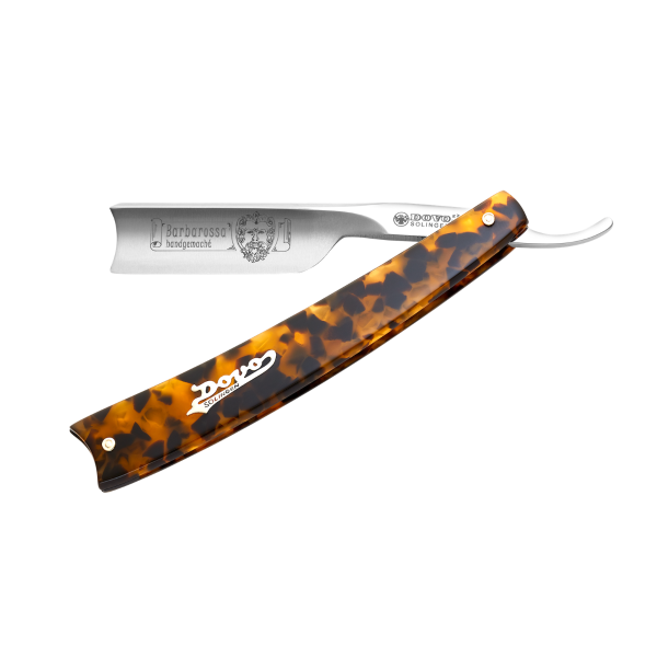 Dovo - Barbarossa Carbon Steel 5/8 Straight Razor - Faux Tortoise Shell Handle - Spanish Point