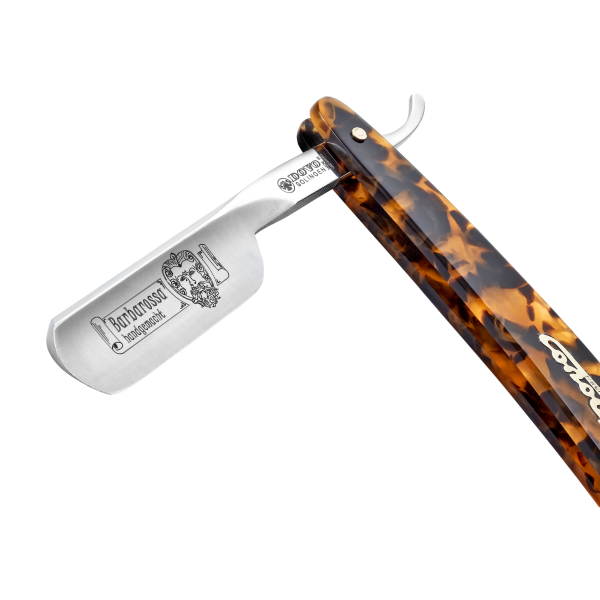 Dovo - Barbarossa Carbon Steel 5/8 Straight Razor - Faux Tortoise Shell Handle - Round Point