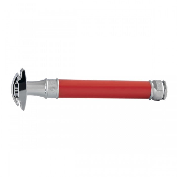 Edwin Jagger - Red Long Handle Double Edge Safety Razor - DEL81BL
