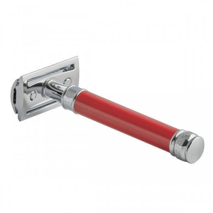 Edwin Jagger - Red Long Handle Double Edge Safety Razor - DEL81BL