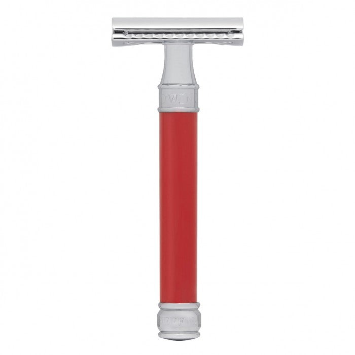 Edwin Jagger - Red Long Handle Double Edge Safety Razor - DEL81BL