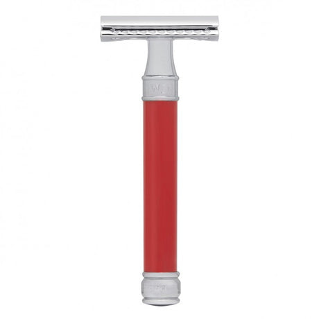 Edwin Jagger - Red Long Handle Double Edge Safety Razor - DEL81BL