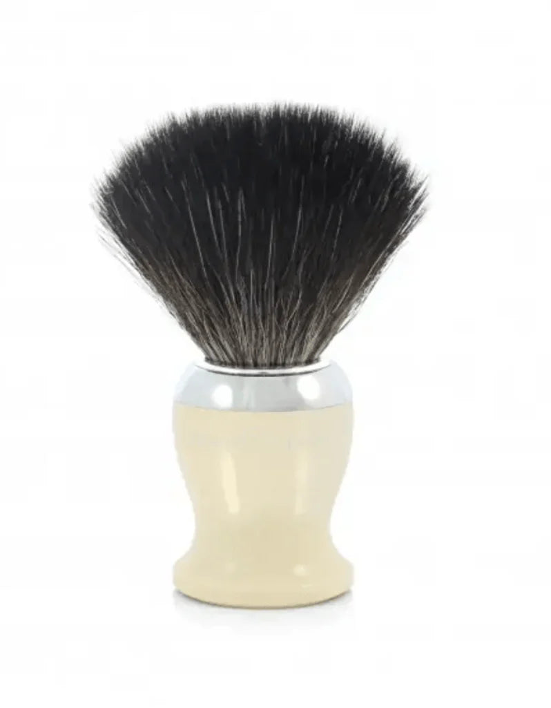 Edwin Jagger - Imitation Ivory Black Synthetic Shaving Brush - 21SB727CR