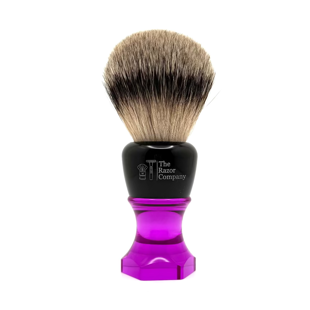 The Herald 26mm Shaving Brush Purple Resin Handle Choose Knot Type