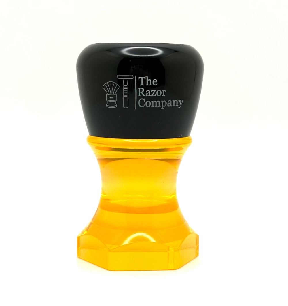 The Herald 26mm Shaving Brush Orange Resin Handle Choose Knot Type