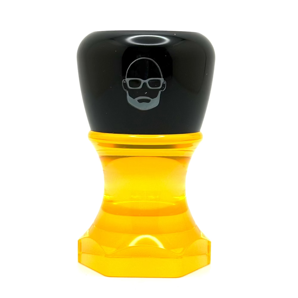 The Herald 26mm Shaving Brush Orange Resin Handle Choose Knot Type