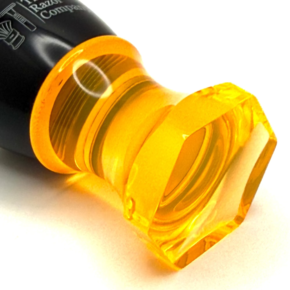 The Herald 26mm Shaving Brush Orange Resin Handle Choose Knot Type