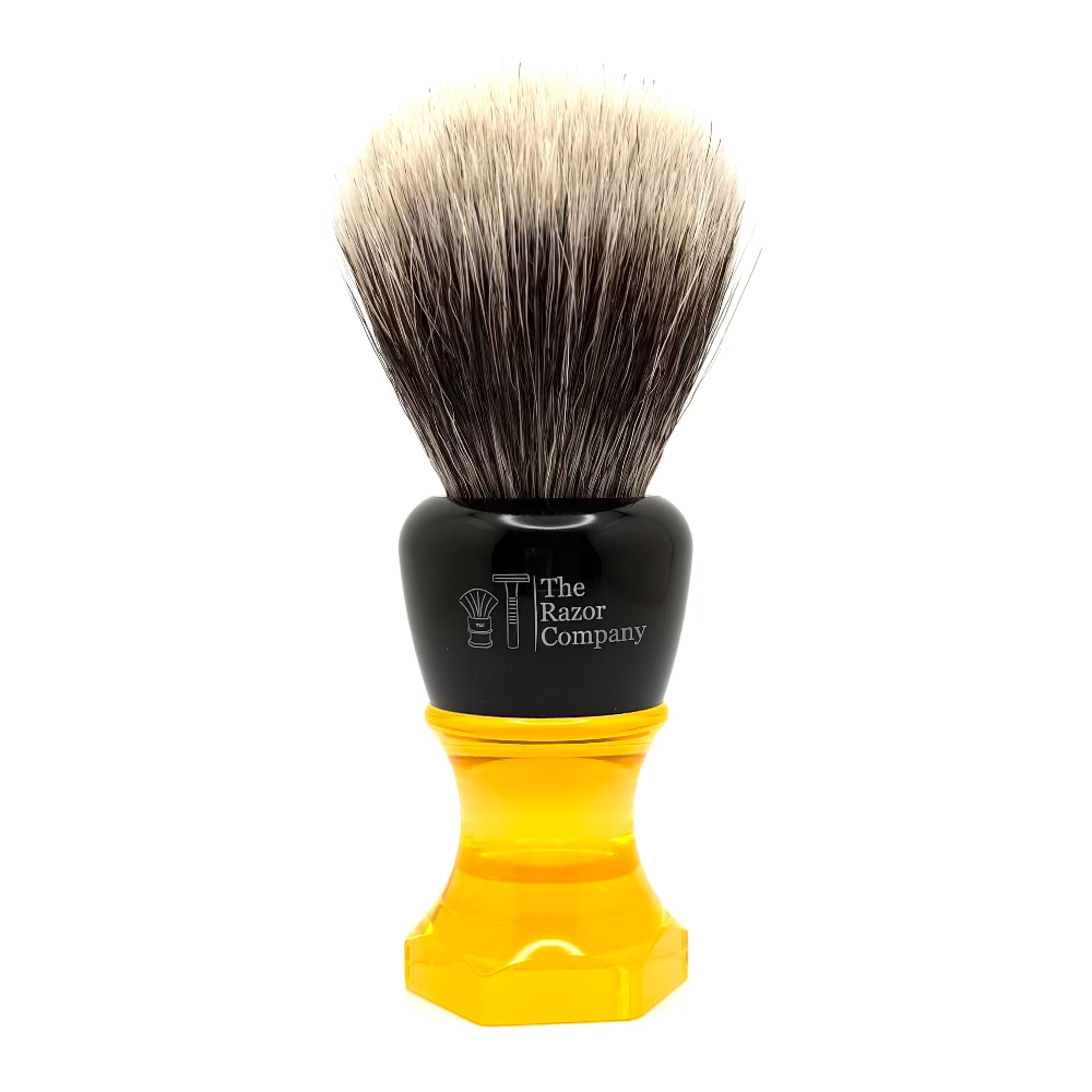 The Herald 26mm Shaving Brush Orange Resin Handle Choose Knot Type