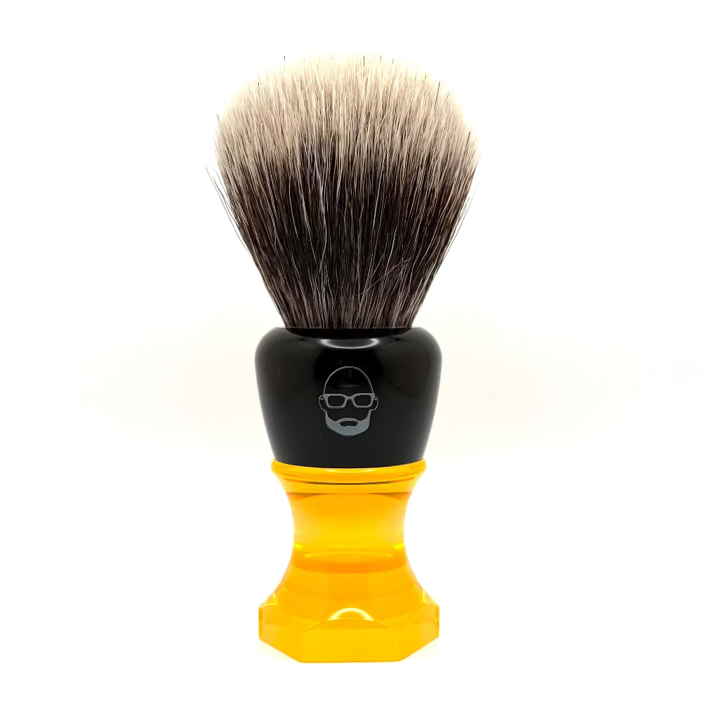 The Herald 26mm Shaving Brush Orange Resin Handle Choose Knot Type