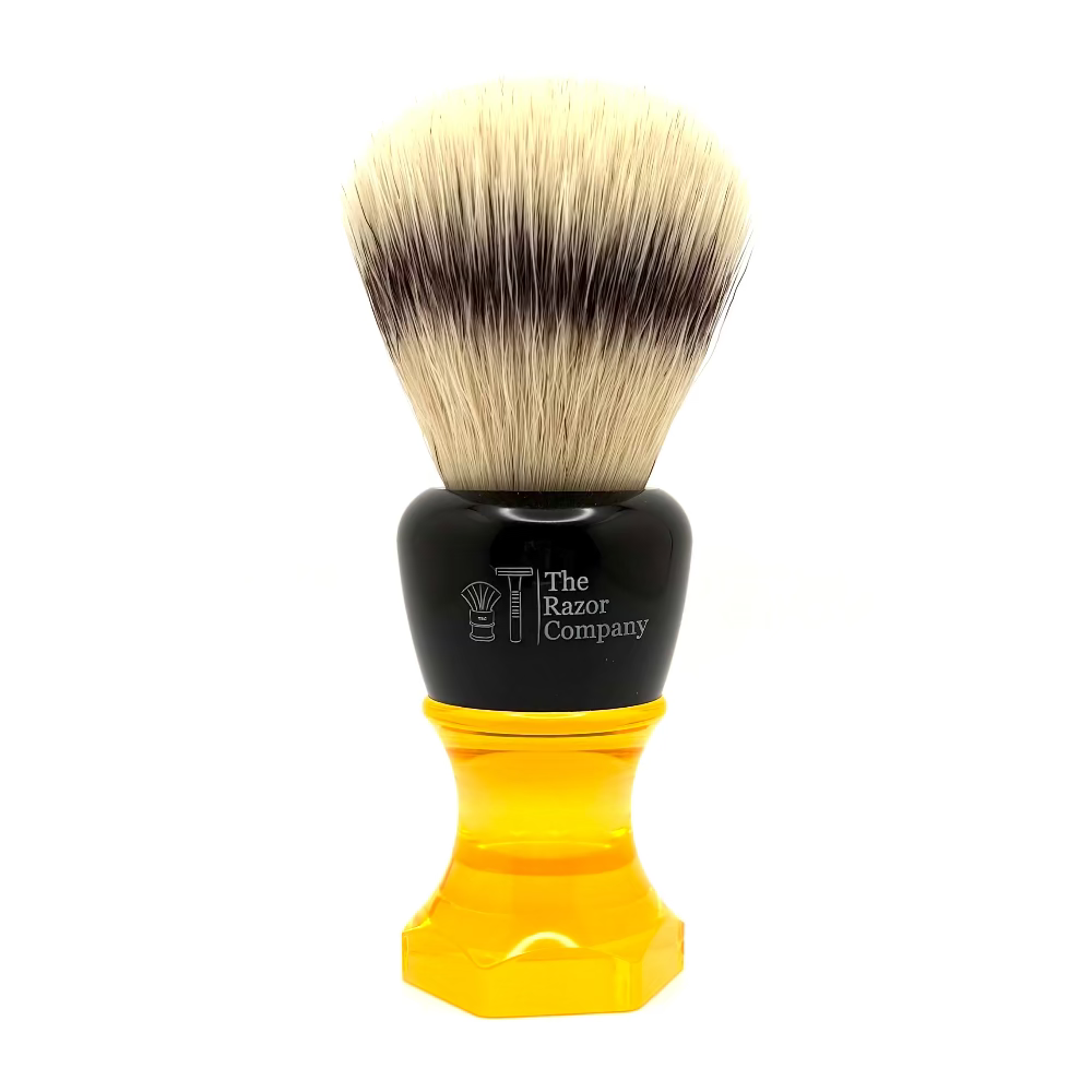 The Herald 26mm Shaving Brush Orange Resin Handle Choose Knot Type