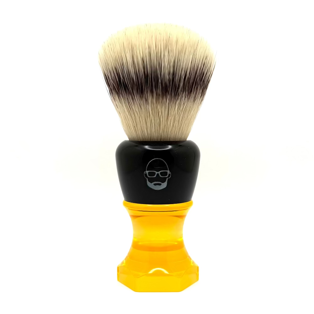 The Herald 26mm Shaving Brush Orange Resin Handle Choose Knot Type