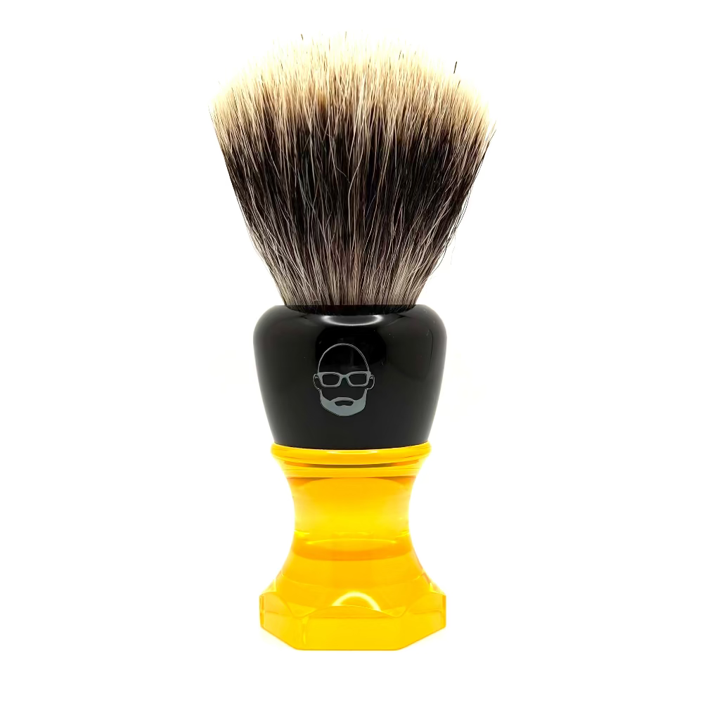 The Herald 26mm Shaving Brush Orange Resin Handle Choose Knot Type