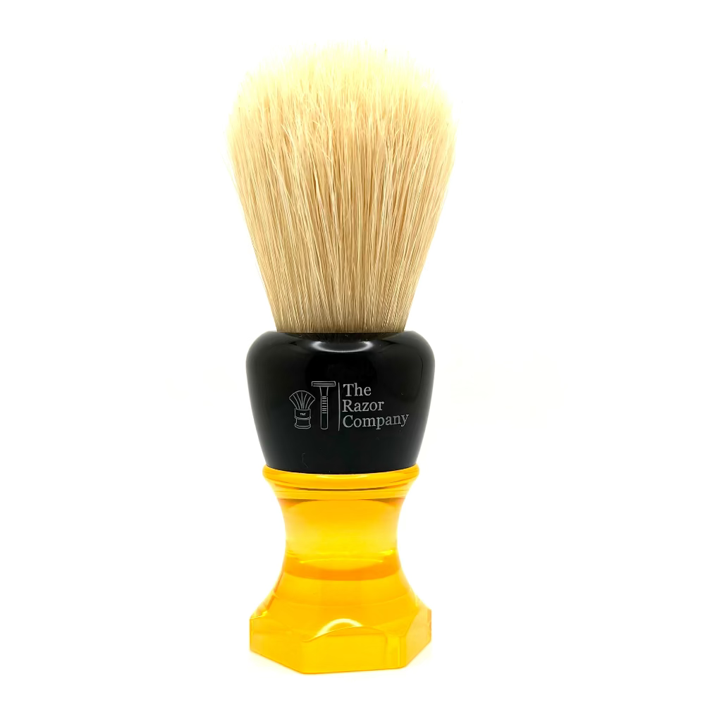 The Herald 26mm Shaving Brush Orange Resin Handle Choose Knot Type