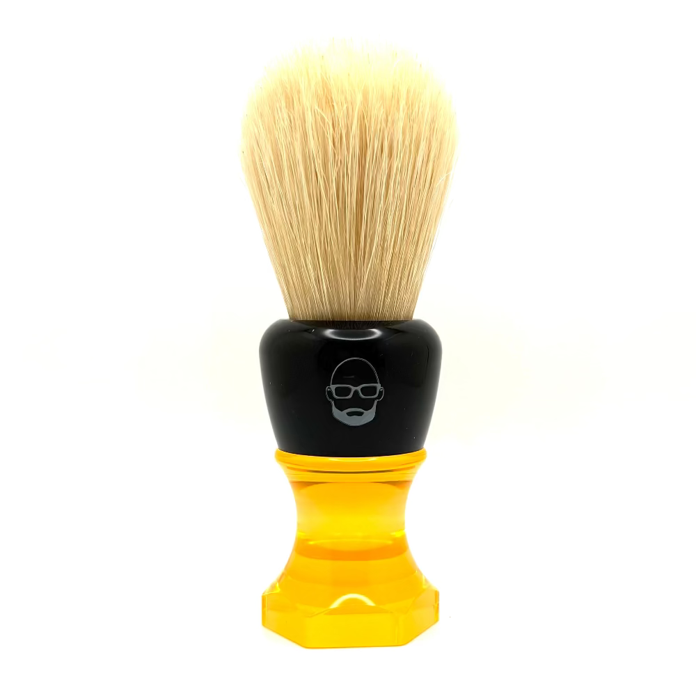 The Herald 26mm Shaving Brush Orange Resin Handle Choose Knot Type
