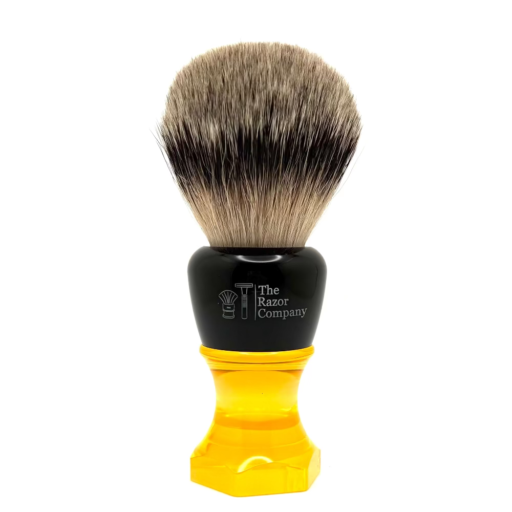 The Herald 26mm Shaving Brush Orange Resin Handle Choose Knot Type