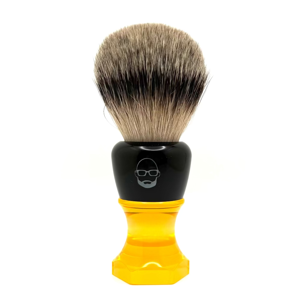 The Herald 26mm Shaving Brush Orange Resin Handle Choose Knot Type