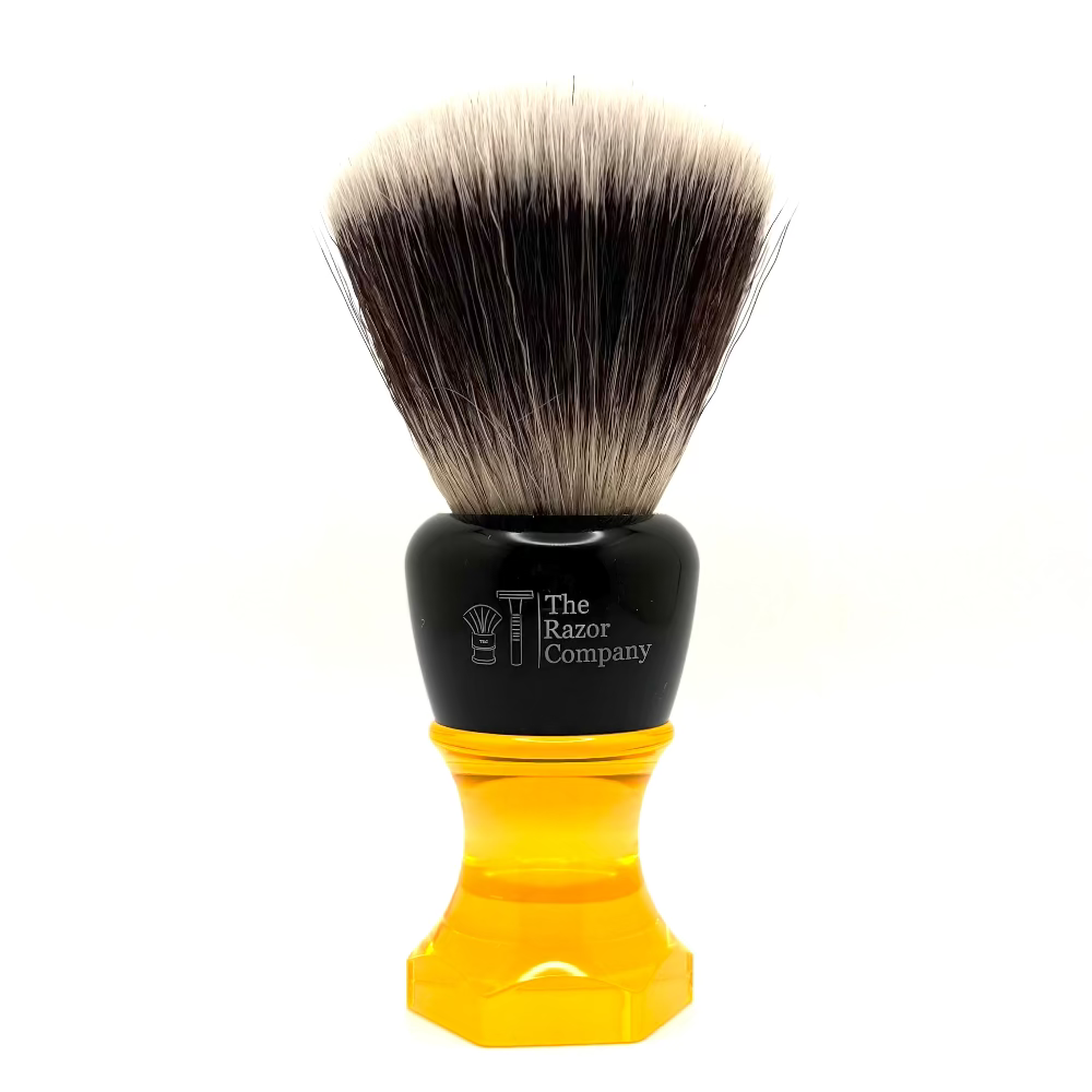 The Herald 26mm Shaving Brush Orange Resin Handle Choose Knot Type