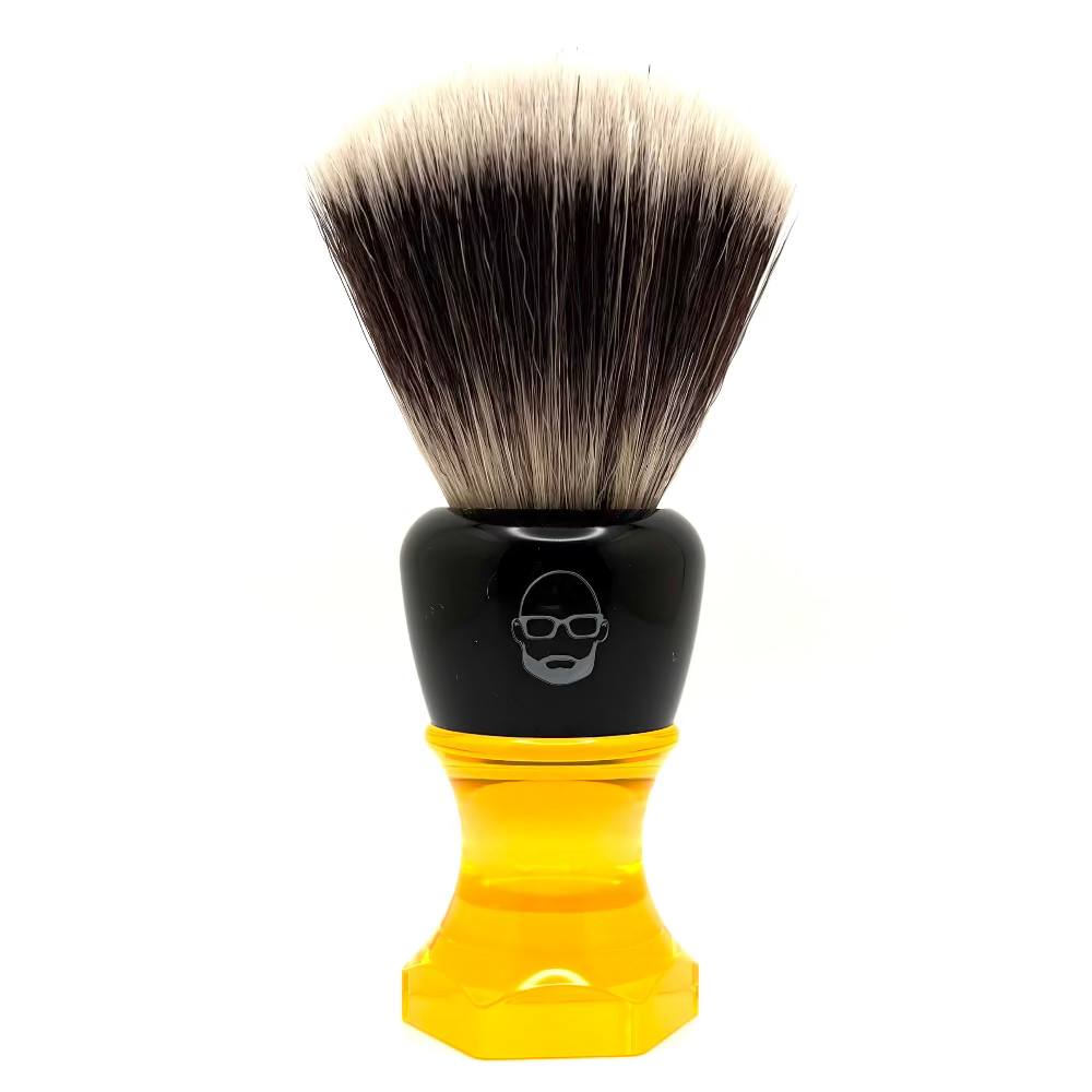 The Herald 26mm Shaving Brush Orange Resin Handle Choose Knot Type