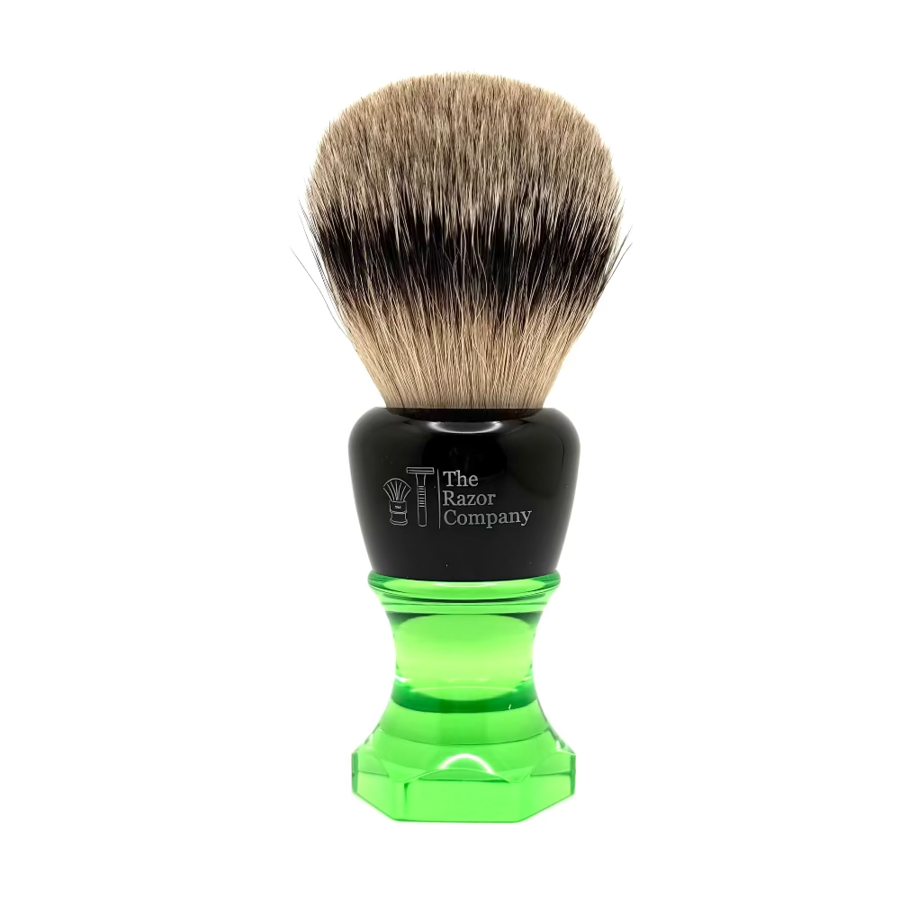 The Herald 26mm Shaving Brush Green Resin Handle Choose Knot Type