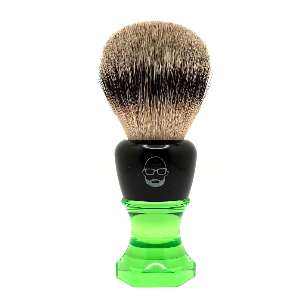 The Herald 26mm Shaving Brush Green Resin Handle Choose Knot Type