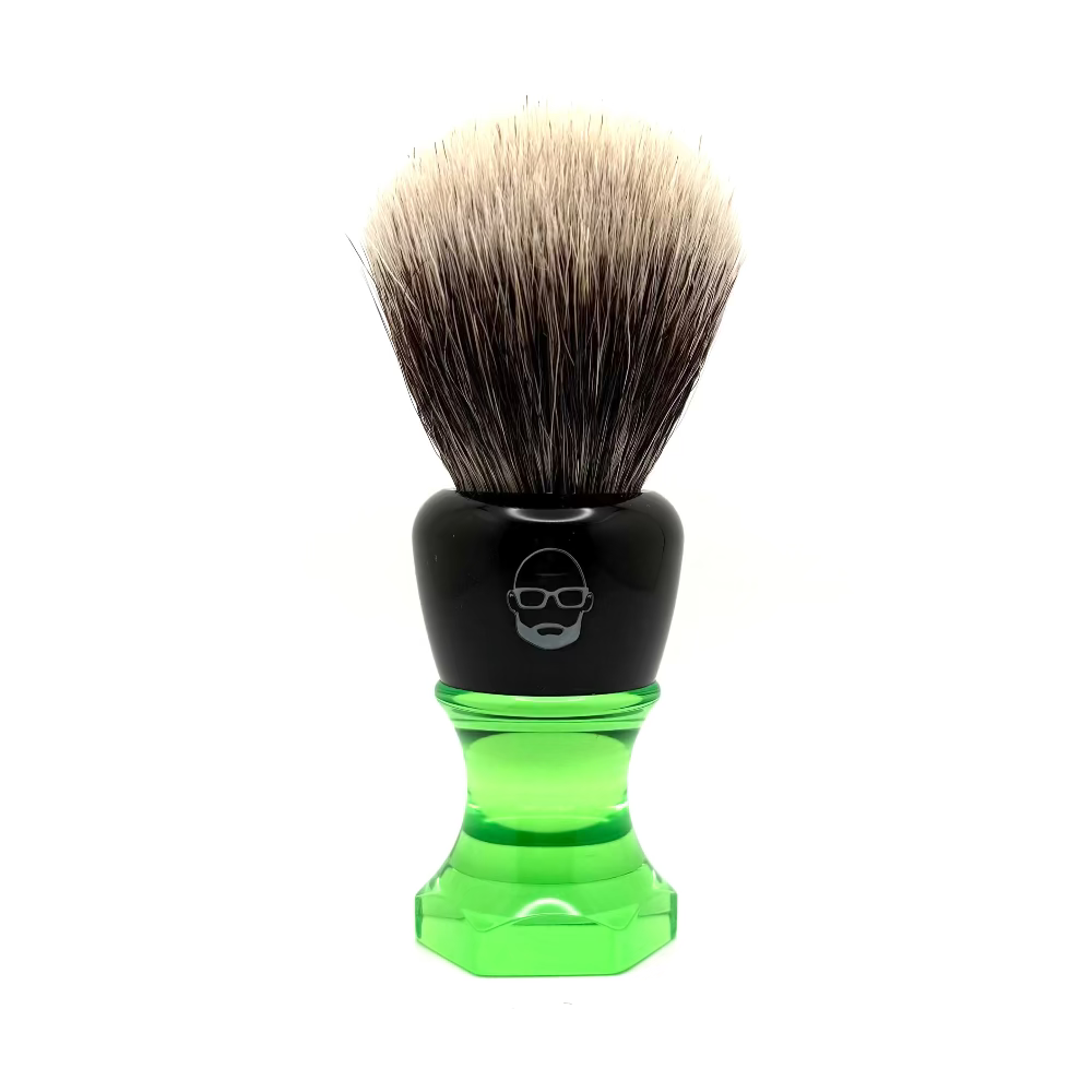 The Herald 26mm Shaving Brush Green Resin Handle Choose Knot Type
