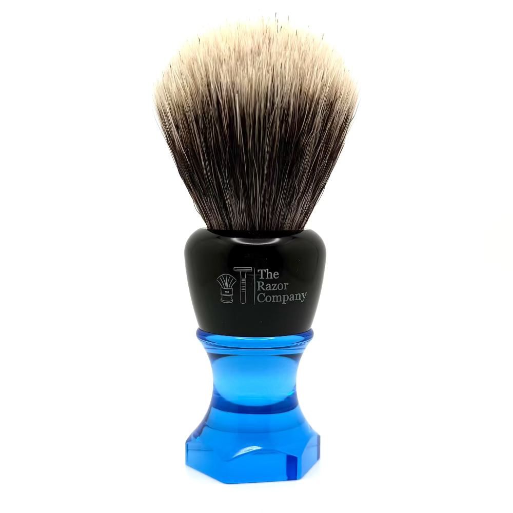 The Herald 26mm Shaving Brush Blue Resin Handle Choose Knot Type