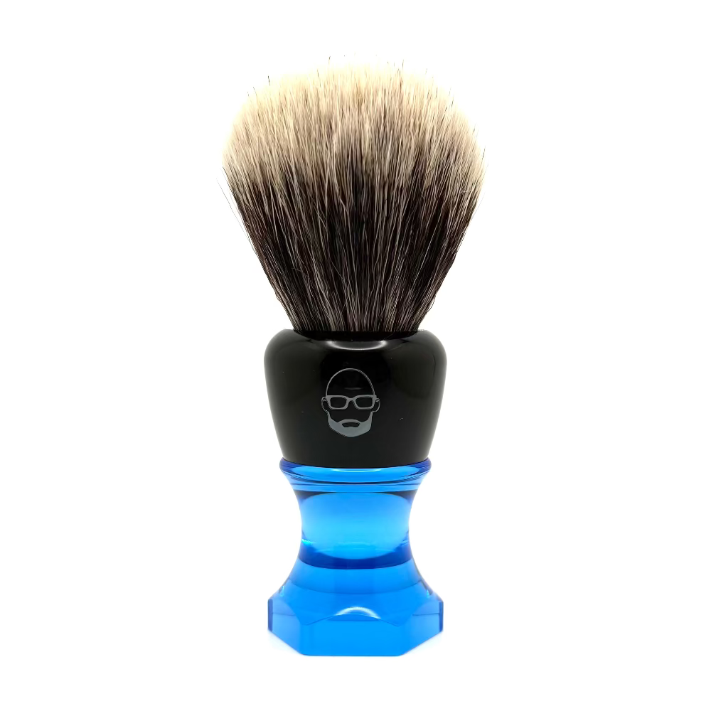 The Herald 26mm Shaving Brush Blue Resin Handle Choose Knot Type