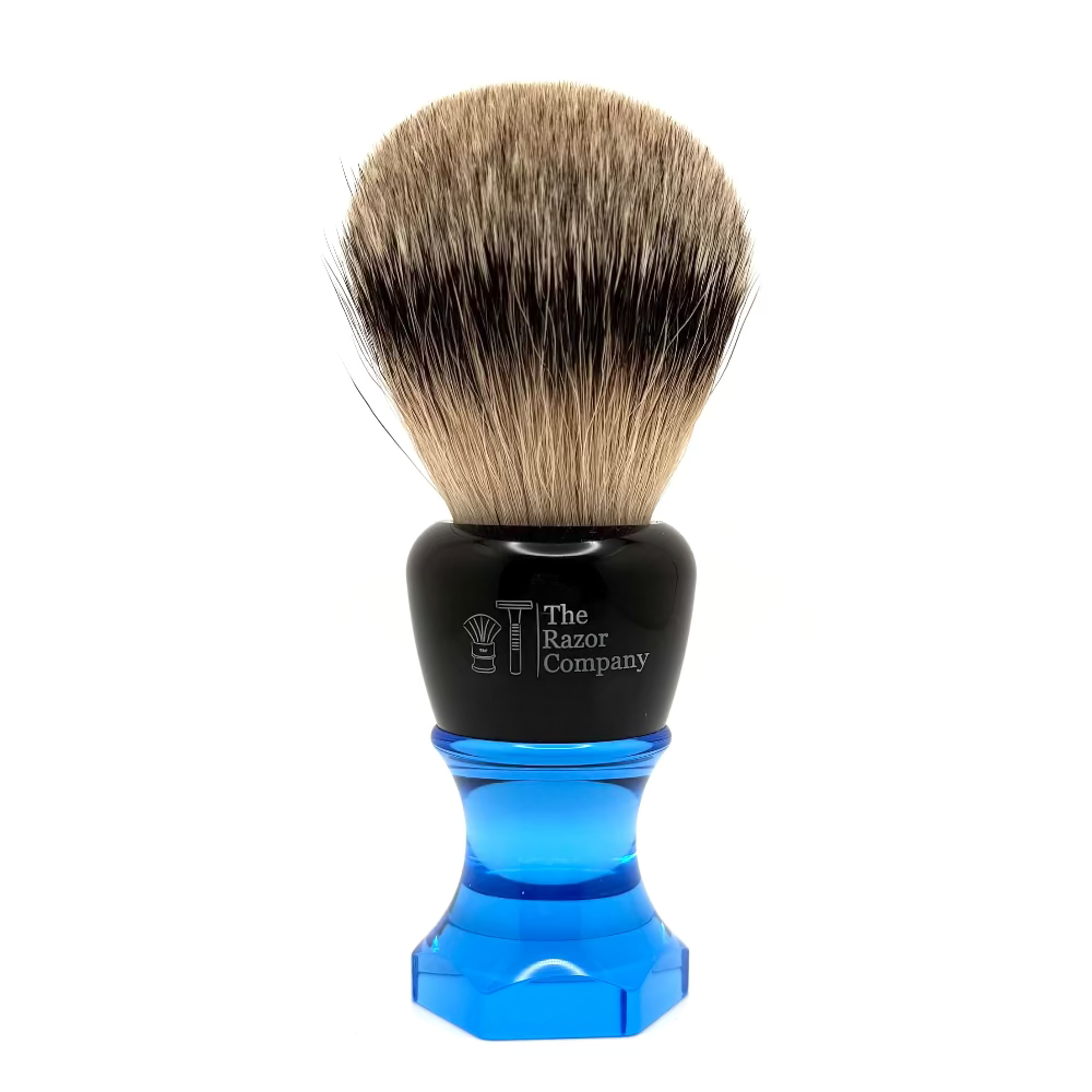 The Herald 26mm Shaving Brush Blue Resin Handle Choose Knot Type