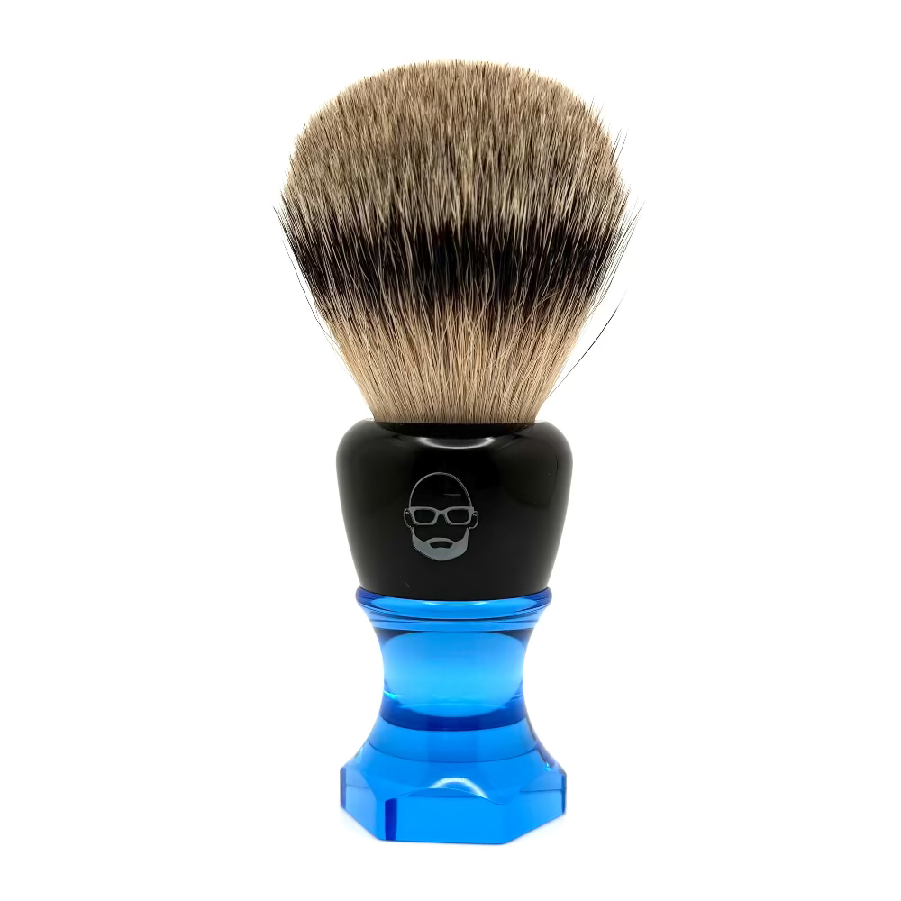 The Herald 26mm Shaving Brush Blue Resin Handle Choose Knot Type