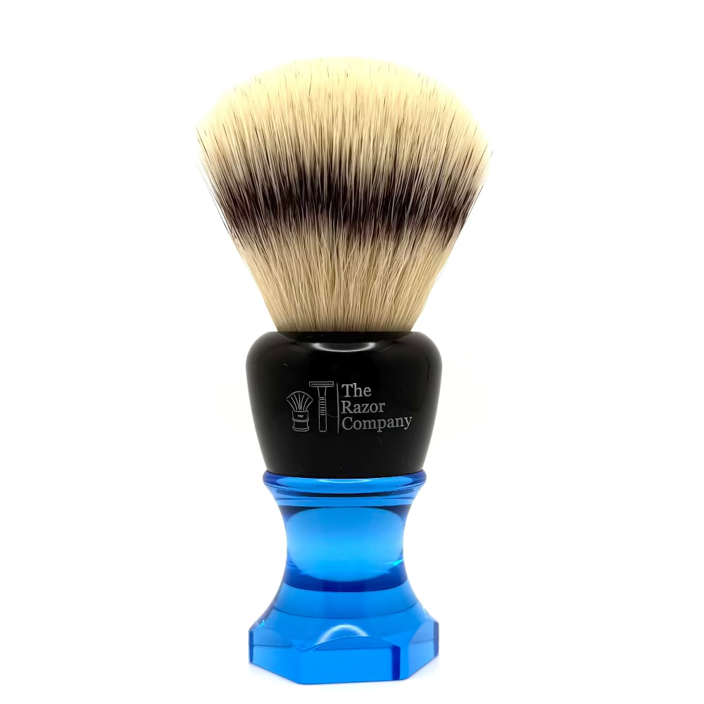 The Herald 26mm Shaving Brush Blue Resin Handle Choose Knot Type