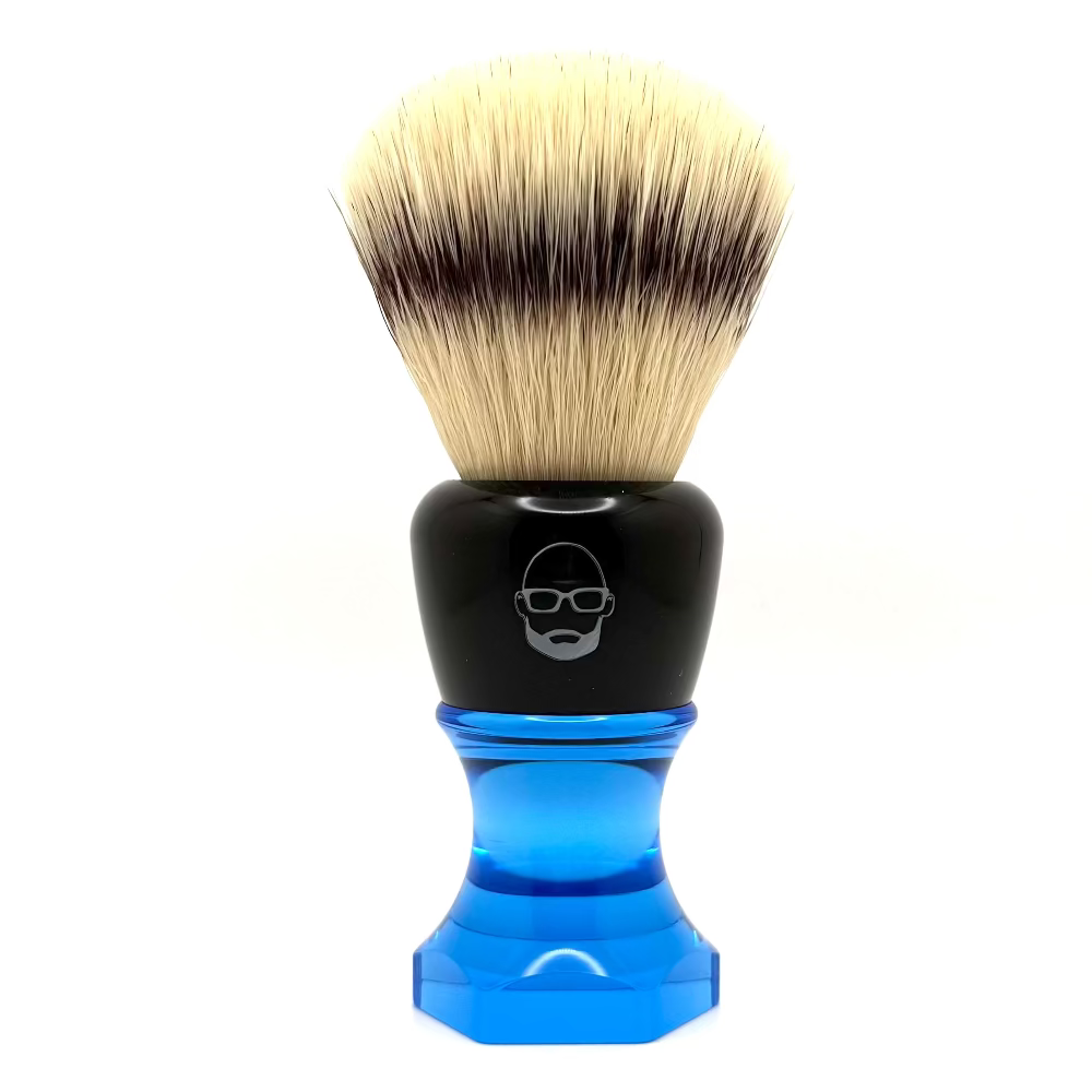 The Herald 26mm Shaving Brush Blue Resin Handle Choose Knot Type