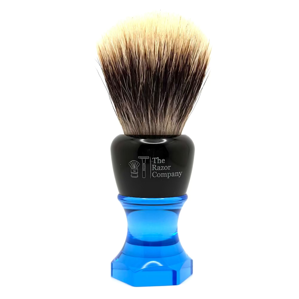 The Herald 26mm Shaving Brush Blue Resin Handle Choose Knot Type