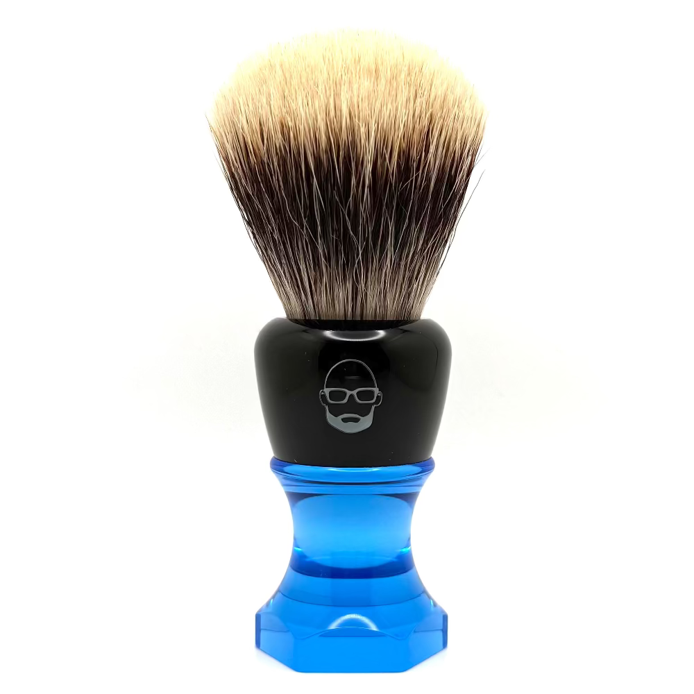 The Herald 26mm Shaving Brush Blue Resin Handle Choose Knot Type