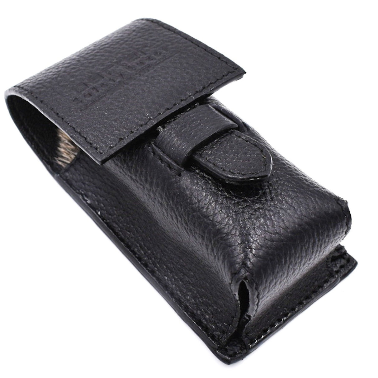 Parker - Black Leather Shaving Brush Case