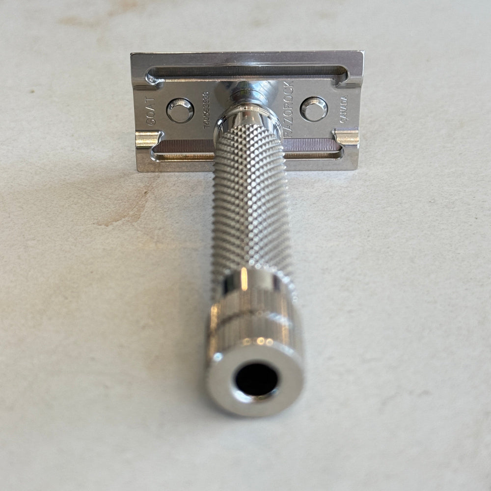 RazoRock - GOAT - 316L Stainless Steel Double Edge Safety Razor - Hollow HD 82mm Handle