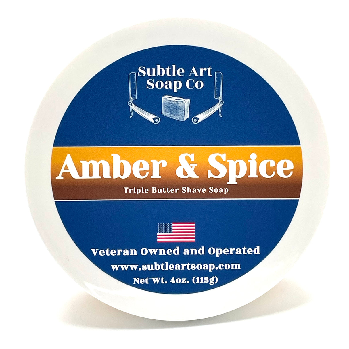 Subtle Art Soap Co. - Amber & Spice - Triple Butter Shave Soap - 4oz