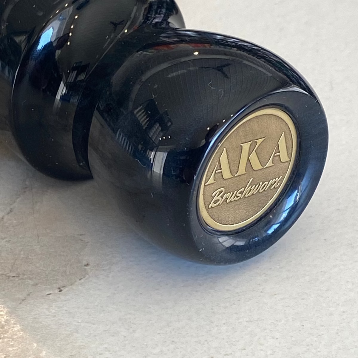AKA Brushworx Midnight Glossy 26mm Synthetic AK7 Bulb Knot Resin Handle