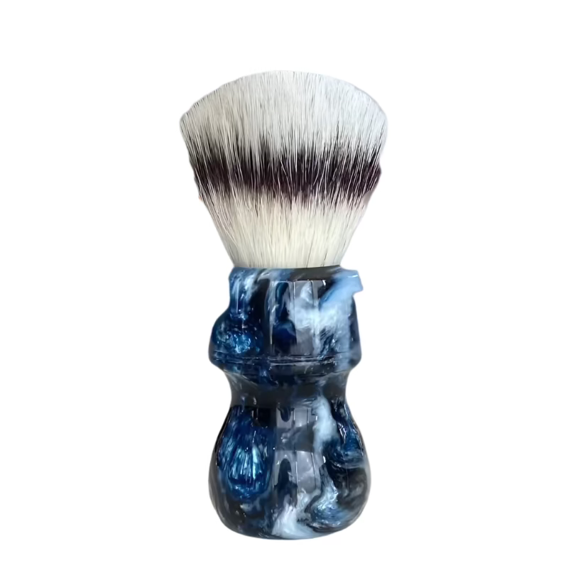 AKA Brushworx - Smokey Blues- 26mm Synthetic AK47 Fan Knot - Resin Handle