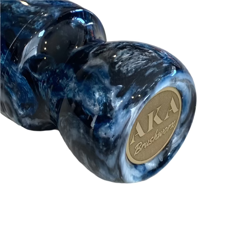 AKA Brushworx - Smokey Blues- 26mm Synthetic AK47 Fan Knot - Resin Handle