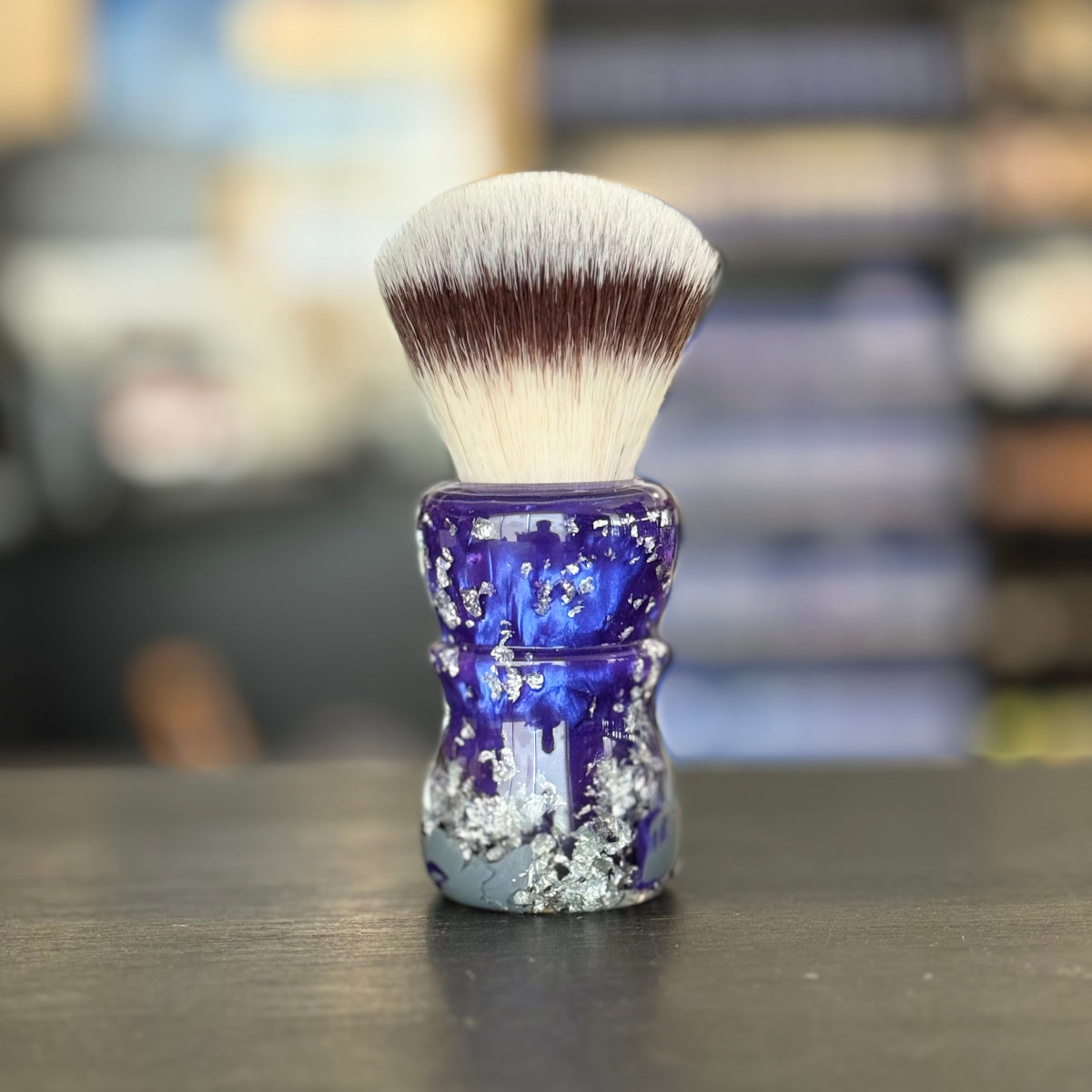 AKA Brushworx Violet Envy AK4 Fan Synthetic Shaving Brush 26mm