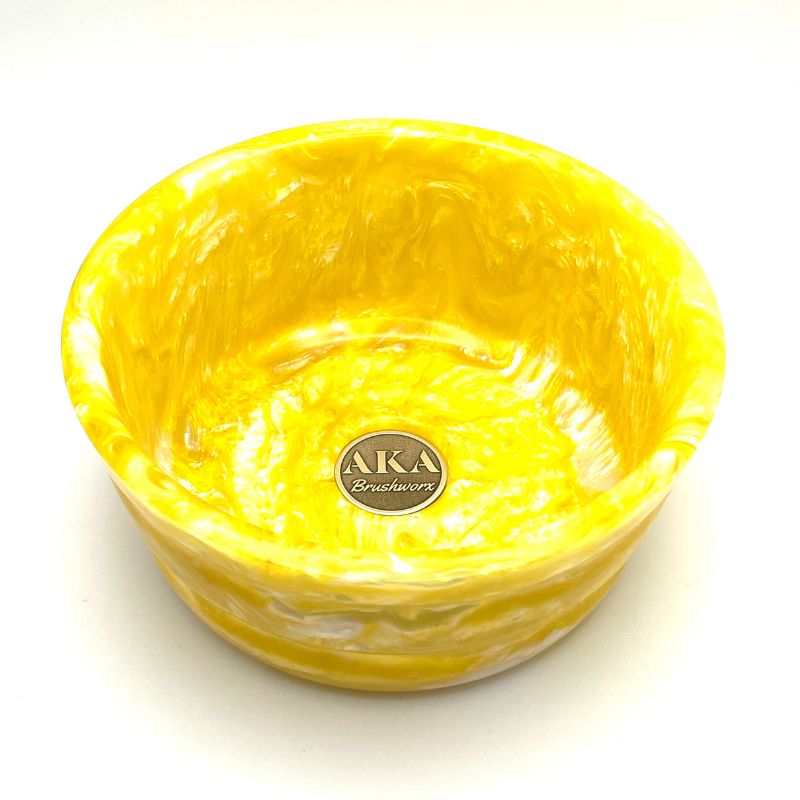 AKA Brushworx - Yellow & White - 3 Pass Lather Bowl